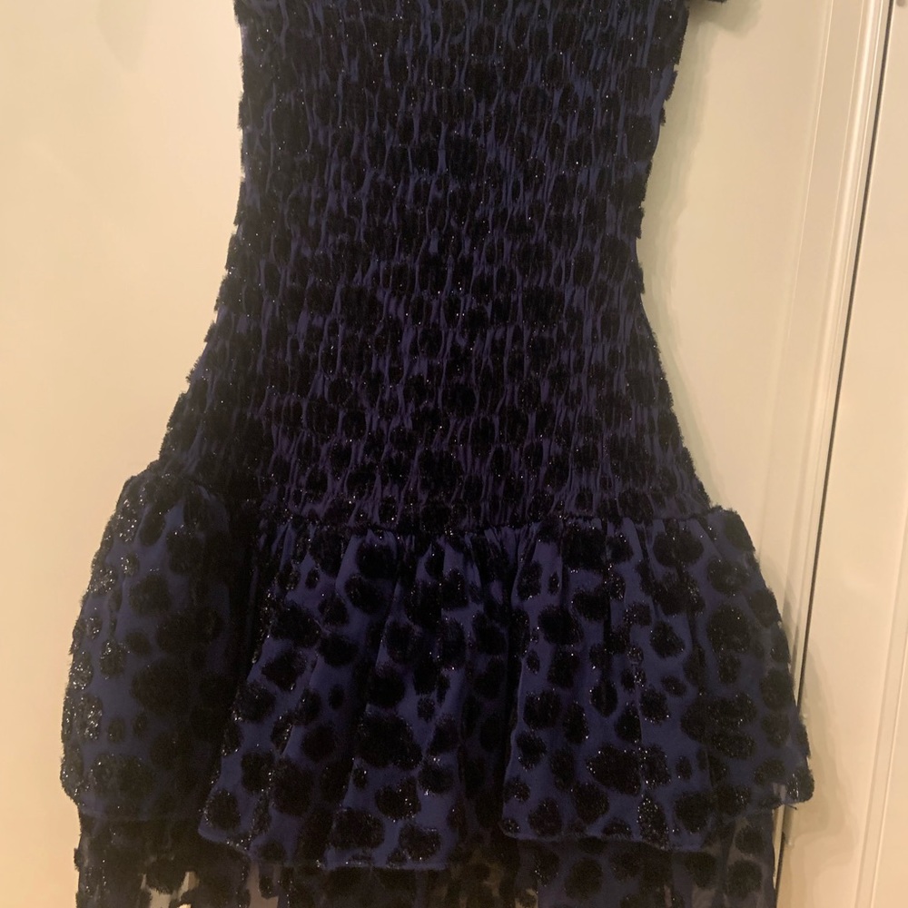 Maje tube dress navy blue with black details